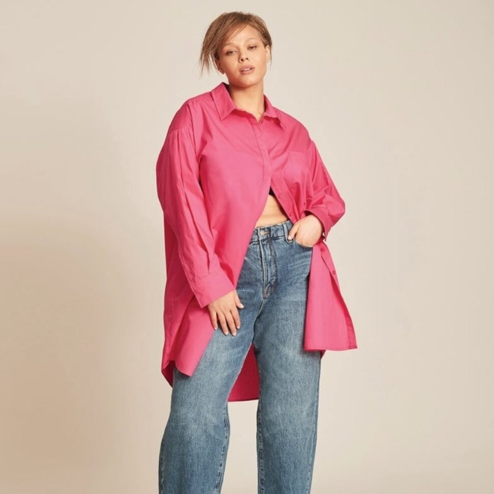 SOLD NWT 11 Honore Abia Shirt Dress in Pink Peacock size 2X